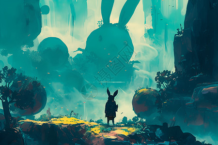 巨大的兔子幻影背景图片