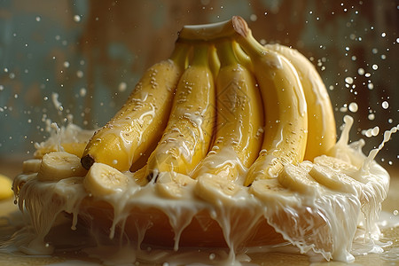 香蕉牛奶背景图片