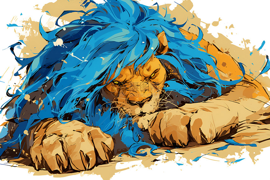 沉睡的狮子图片