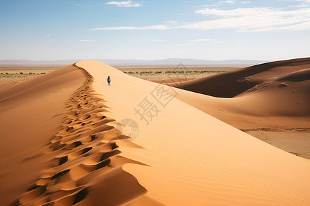 荒漠中的人背景图片
