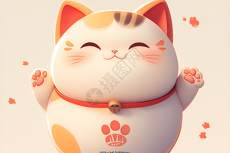 三边圆可爱圆胖猫插画