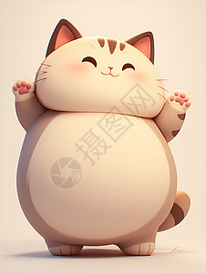 萌萌胖胖的猫猫背景图片
