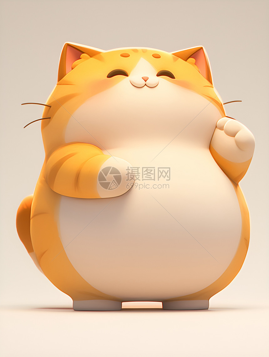 圆滚滚可爱小猫图片