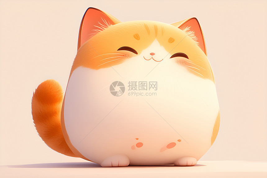 可爱胖胖的猫咪角色图片