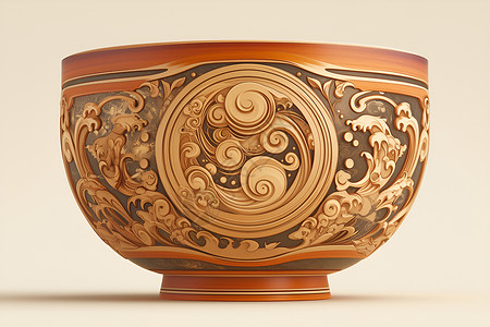 手工材料神秘稀有的材料雕刻的碗插画