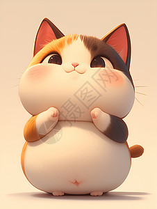 可爱肥胖的猫咪角色背景图片