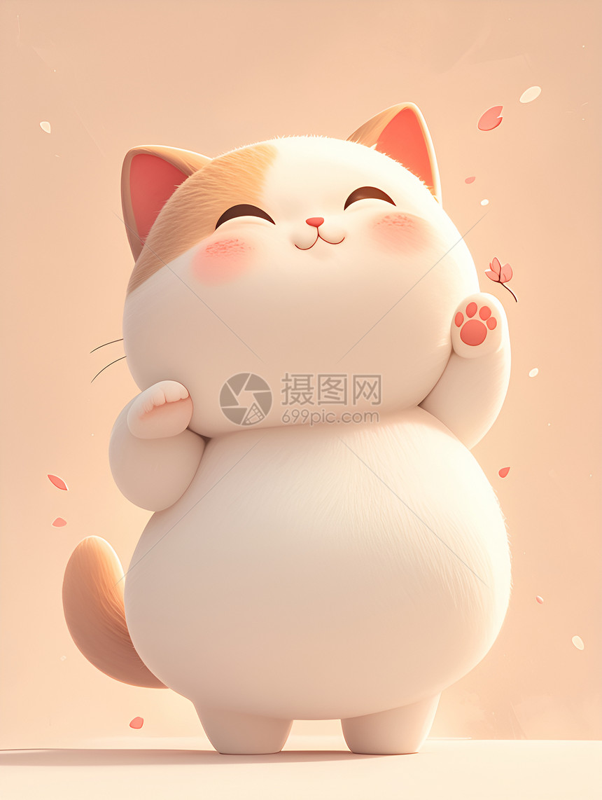 小猫咪可爱插画图片