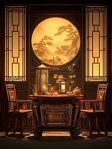 中式优雅中国装饰的优雅与精致插画