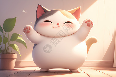圆胖可爱的猫咪高清图片