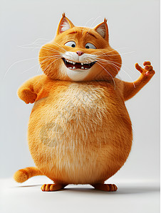 搞笑猫拉上拉链胖猫搞笑的表情插画