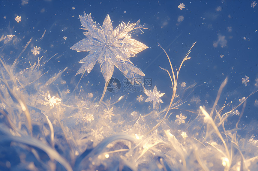 飘落的雪花图片