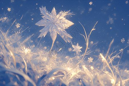 飘落的雪花背景图片