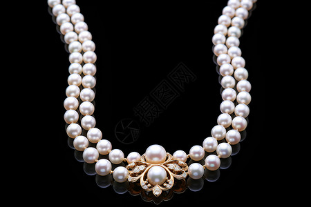 奢侈珠宝珍贵的珍珠项链背景