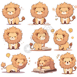 可爱狮子的卡通表情高清图片