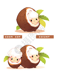 可爱的椰子吉祥物背景图片