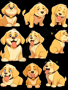 快乐表情包快乐的小狗表情包插画