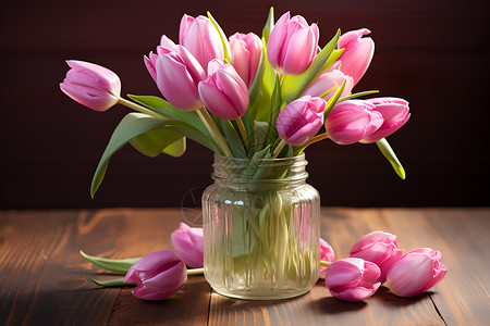 花瓶中的郁金香背景图片