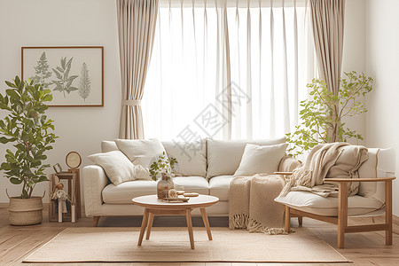 沙发植物舒适现代的家居装修设计图片