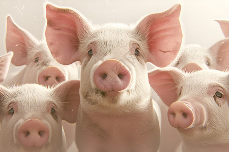 饲养猪饲养的猪群插画插画