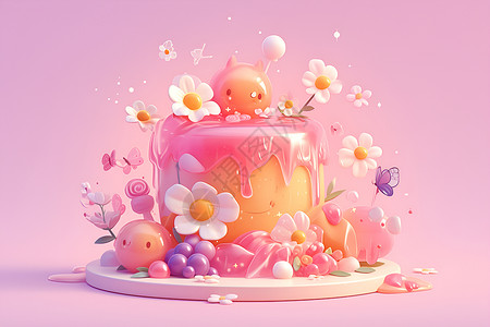 可爱粉色甜点背景图片