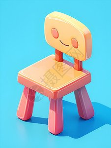 凳子椅子可爱的卡通凳子插画