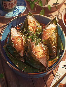 健康美味的粽子背景图片