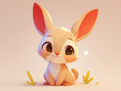 可爱的卡通兔子背景图片
