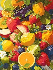 丰富多彩的水果背景图片