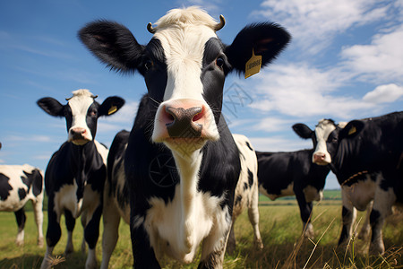 牧场的牛群背景图片