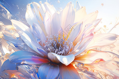 蓝色中心的花朵背景图片