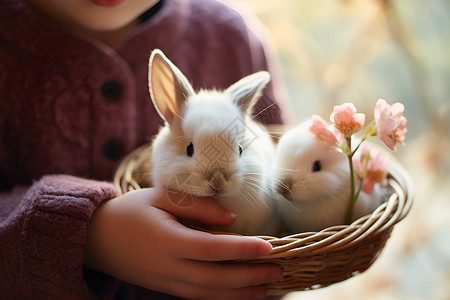 篮子里的兔子背景