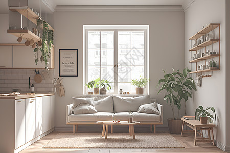 客厅实木椅子现代的居室魅力插画
