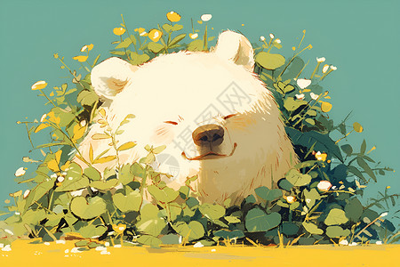 可爱的白熊背景图片
