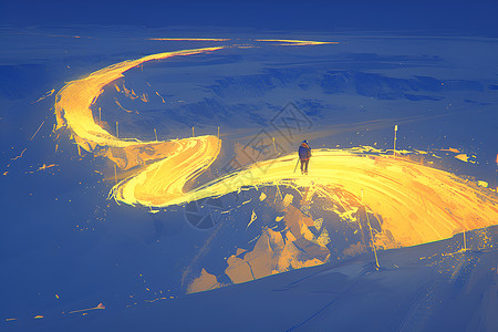 北极中的夜景背景图片