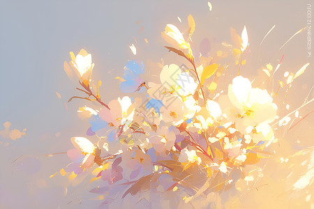 阳光下的小白花背景图片