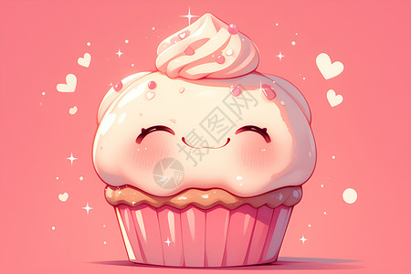甜甜的粉色蛋糕插画
