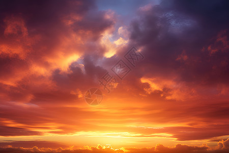 卡通云朵天空场景背景夕阳下的场景背景