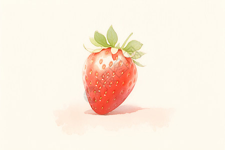 水彩风格的草莓绘画背景图片