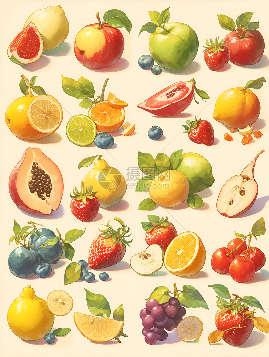 各种水果的集合图片