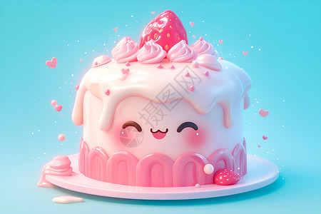 香甜的草莓蛋糕背景图片