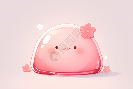 嫩嫩软糖粉色的布丁插画