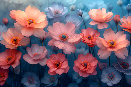梦幻漂亮的花朵背景图片