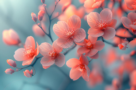 梦幻的粉色樱花背景图片