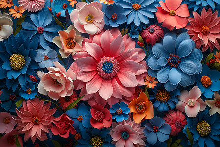 唯美花卉背景墙制作的花朵背景墙插画