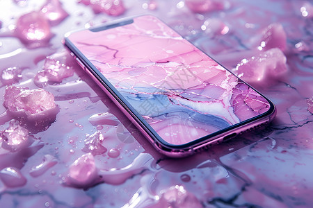 透明手机壳水晶中的手机设计图片