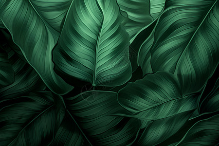 西双版纳雨林绿意盎然的植物插画
