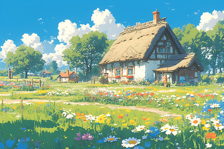 童话小屋背景图片