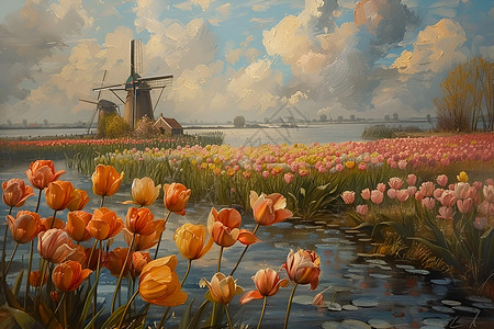 荷兰风情背景图片
