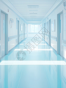 艺术地板医院的走廊插画
