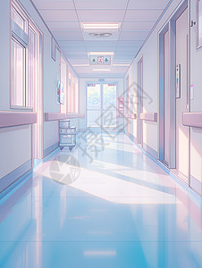 艺术地板一座医院插画